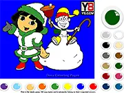 Dora Christmas Coloring free online game for kids on PlayArcadeHub. Dora the Explorer holiday activity.