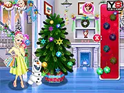 Elsa Holiday Shopping game screenshot, Elsa selecting Christmas decorations and gifts online