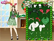 Stylish Christmas Dress Up game image, a character dressed in a chic and fashionable outfit for a stylish Christmas and New Year celebration