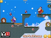 Santa Go Adventure free online game, Santa Claus collecting Christmas stick candy in a snowy night, 2D platformer game