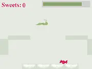 Screenshot of Sweet Slug free online platform game showing the snail character avoiding a salt trap on a platform