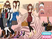 Screenshot of the Plaid Spring dress-up game showing the girl wearing a stylish spring outfit with plaid patterns