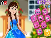 Princess Anna in a trendy Christmas dress, playing Frozen Anna Christmas Dress Up online game free