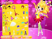 Cute Ballerina Dressup game screen showing the character Lisa standing in her wardrobe, ready to be styled for her show in an elegant ballet outfit