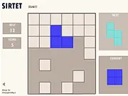 Sirtet classic puzzle free online game, clicking on tiles to remove lines, high score arcade game