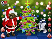 Yoda Jedi Christmas free online game, Master Yoda as Santa Claus Star Wars, play holiday game