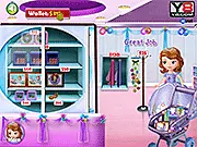 Princess Sofia shopping for decorations and gifts to plan Queen Miranda's Birthday Party online game