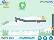 Go Go Santa 2 puzzle game showing Santa under falling Christmas presents and wreaths
