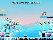 Spiters Annihilation 3 Cold Revenge free online game screenshot, physics puzzle involving snowballs and green monsters