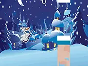 Olaf Fly online game character navigating green pipes, Flappy Bird-style arcade game, free online fun