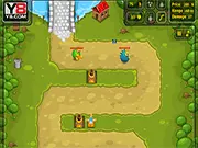 Alien Tower Defense free online strategy game, build turrets to defend base, forest invasion game