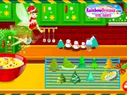 Christmas Tree Cookies free cooking game, baking with an elf, decorating holiday treats online