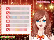 Xmas Friends free online game screen showing two female characters dressed in different styles of cozy Christmas party outfits