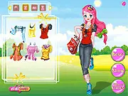 Happy Vacation Girl dress up game showing different outfits for a cabin trip