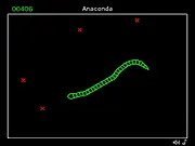 Anaconda free classic snake game online, large snake growing on a minimalistic screen, high-score challenge arcade game