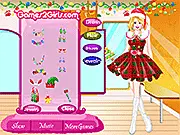 Christmas Excitement dress-up game showing a stylish model ready for a glamorous holiday look with festive clothes online