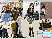 Black and White Warm Style free online fashion game, monochrome dress up with cozy accessories and tailoring