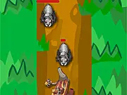 Screenshot of Magma Mountain Quest, a free online vertical shooter game with a Heatmor character flying up the screen
