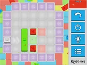 Push Da Blocks free online puzzle game screenshot, pushing smiley face blocks, colorful logic block game