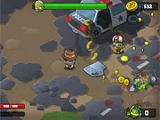 Play Wrath Of Zombies online free action game, featuring a lone survivor shooting waves of undead enemies in a top-down perspective.