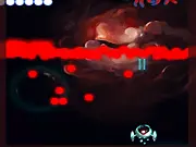 Play Unlimited Bullet free online action game, showing a character shooting a rapid stream of bullets at an ancient monster in a dark abyss.