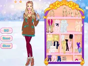 Screenshot of Princess Winter Glitter Trends game showing a princess dressed in a shimmering, fashionable glitter outfit and winter accessories