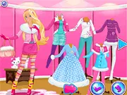 Screenshot of Princess Winter Fashion Spree game showing the princess wearing a stylish, warm winter coat and accessories