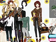 Animal Print Dress Up game with blonde character and leopard dress