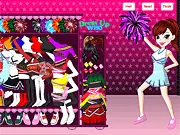 Back To School Cheer Dress Up game screenshot, girl in a cheerleading uniform, free online school fashion game
