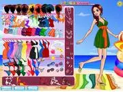 Playing Summer Model Style free online dress-up game, selecting a swimsuit for the cover model Chantal.