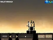 Screenshot of Crusade online game showing a cannon firing at a medieval castle occupied by green monsters.