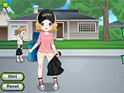 The main character, Emily, from Community Service Cutie wearing a cute but casual outfit suitable for picking up garbage.
