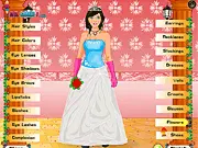 Autumn Wedding Dress Up online game screenshot, a beautiful bride being styled in a white dress and fall flowers, free fashion game