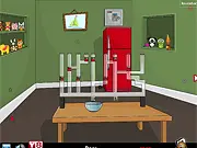 Experimental Room Escape game screenshot, point and click puzzle, finding clues to escape a mysterious locked room online