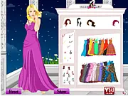 Gown Girl Dress Up game screenshot, girl modeling an elegant gown, play free online fashion game