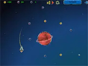 Space Gravity Game 2 free online physics puzzle game, showing a spaceship and planets
