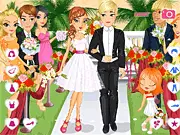 Play Down the Aisle free online wedding planner game, dress the bride and groom, flower girl fashion