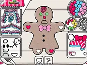 Who Ate My Gingerbread! game screenshot, decorating Christmas gingerbread cookies with icing and candy, play free online game
