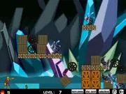 Ben 10 transformed as Heatblast in the Ben 10 Fireman game, aiming a limited fire projectile at an unwanted alien target