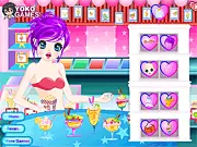 Ice Cream Date Dress Up free online game image showing a girl choosing clothes for a date at an ice cream store