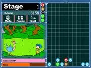 The Magic Revolution match 3 puzzle RPG game screen showing hero and monster