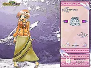 Mystical Werewolf Girl dress up game screenshot, featuring a fashionable girl with wolf ears and tail in gothic-style clothing