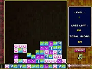 Icons DropOut free online matching puzzle game, showing a grid of colorful icons and a player dropping out three consecutive squares of the same color.