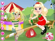 My Imaginary Friend free dress up game featuring a girl Rebecca and her imaginary friend in matching play clothes, play online