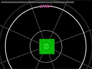 ZXCV skill game screenshot, geometric shapes passing through gaps, challenging precision game online