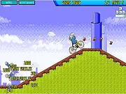 Smurf BMX Stunt free online game; Play Smurf bike tricks game; 7 exciting levels BMX challenge