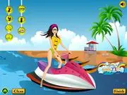 Play Beach Girl Fun Ride Dress Up free online, styling a girl in swimwear for a ride on a sky jet on the sea