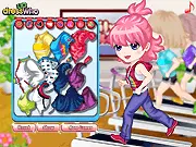 Screenshot of Daily Workout Gym Dress Up free online game, showing a girl in stylish athletic and training clothes ready for fitness.