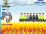 Celeb Judgement free online game screenshot, player choosing heaven or hell for a celebrity