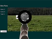 Shooting Sports free online game screenshot showing target practice with a running boar and static pistol targets.